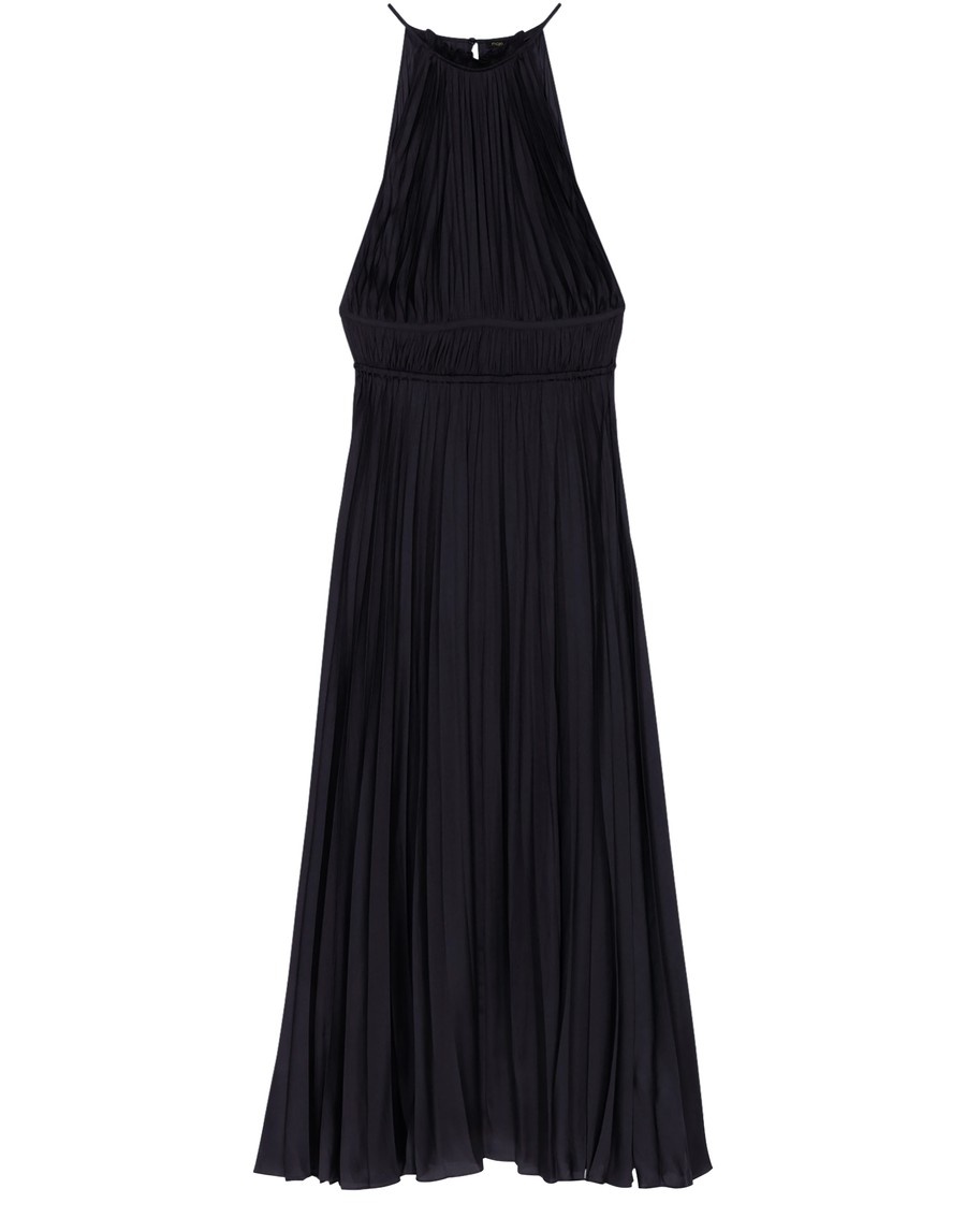 Satiny pleated maxi dress - 1