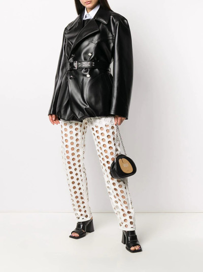 Maison Margiela belted faux leather jacket outlook