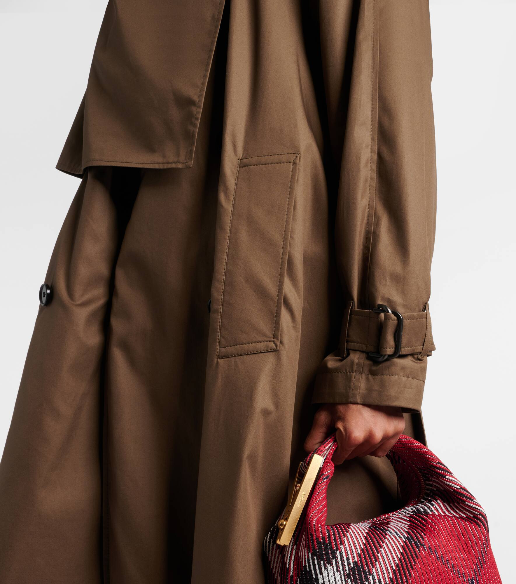 Cotton gabardine trench coat - 5