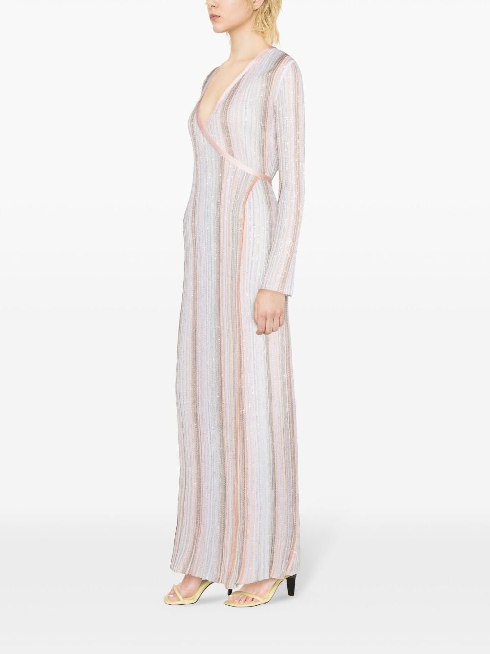 sequin-embellished wrap maxi dress - 3