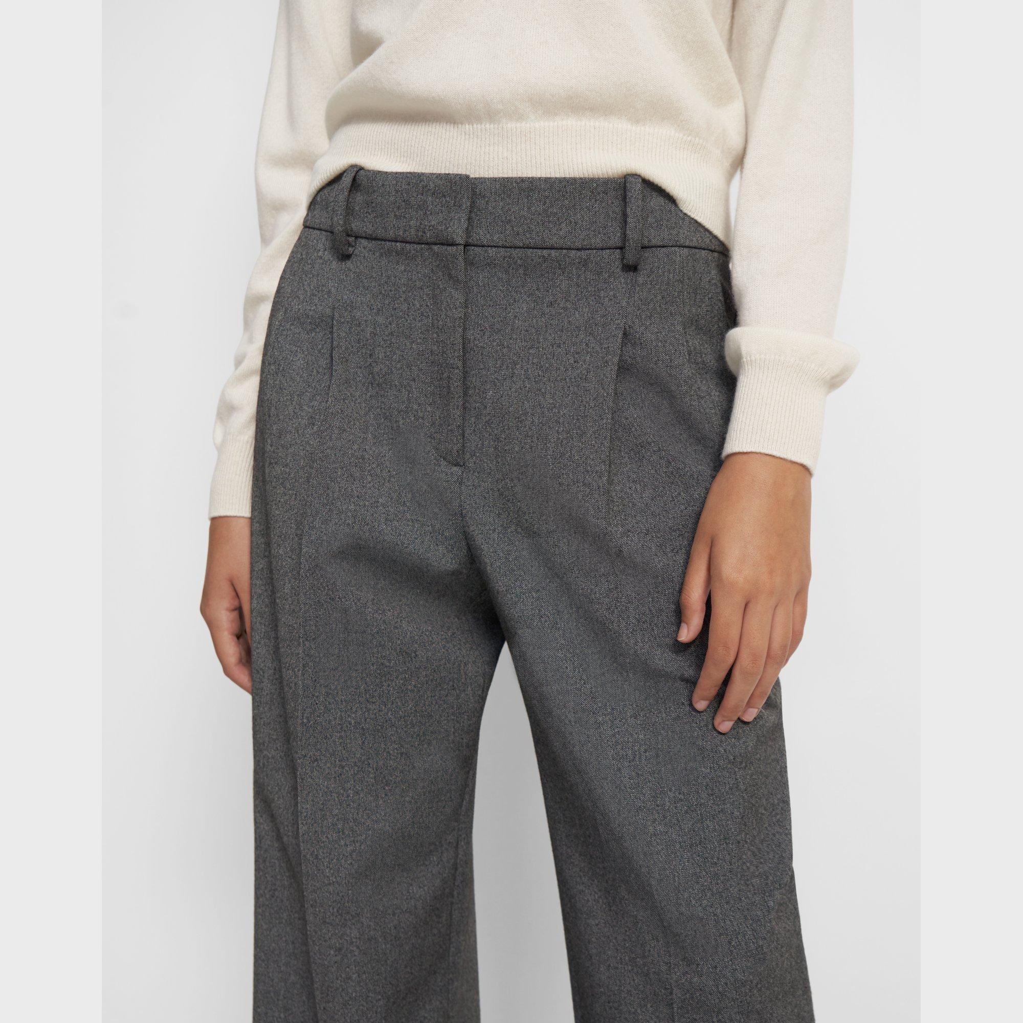 Pleated Wide-Leg Pant in Soft Twill - 4