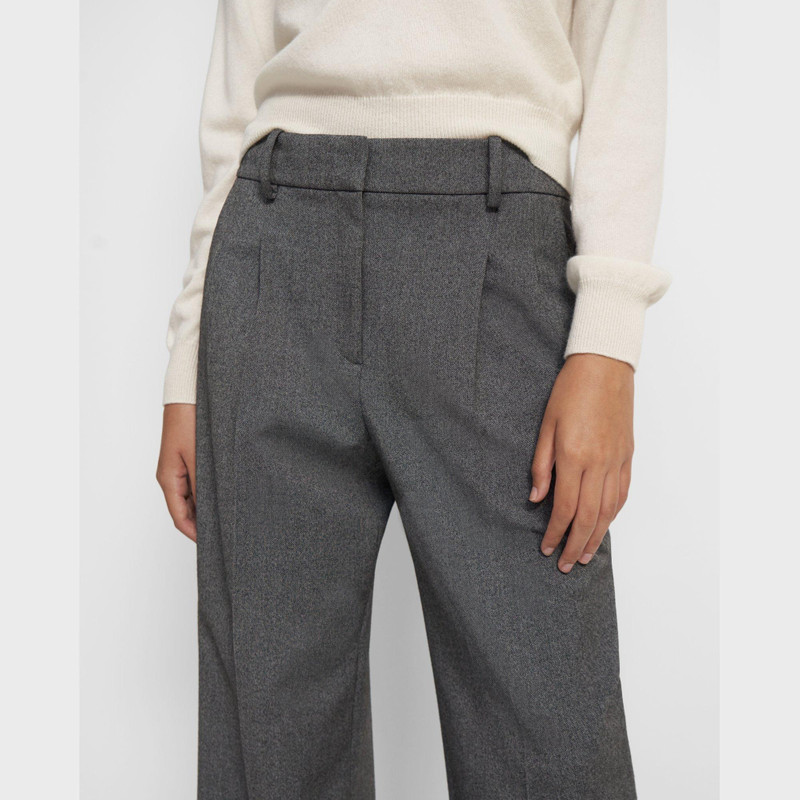 Theory Pleated Wide-Leg Pant in Soft Twill outlook