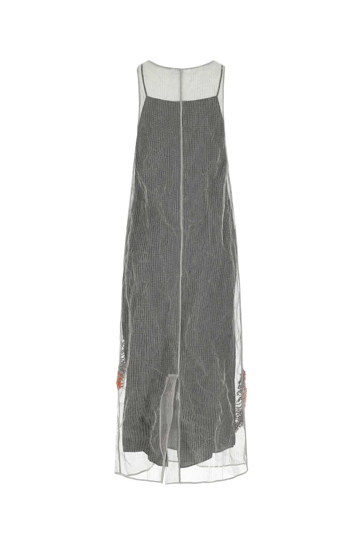 Prada Women Silver Mesh Long Dress - 2