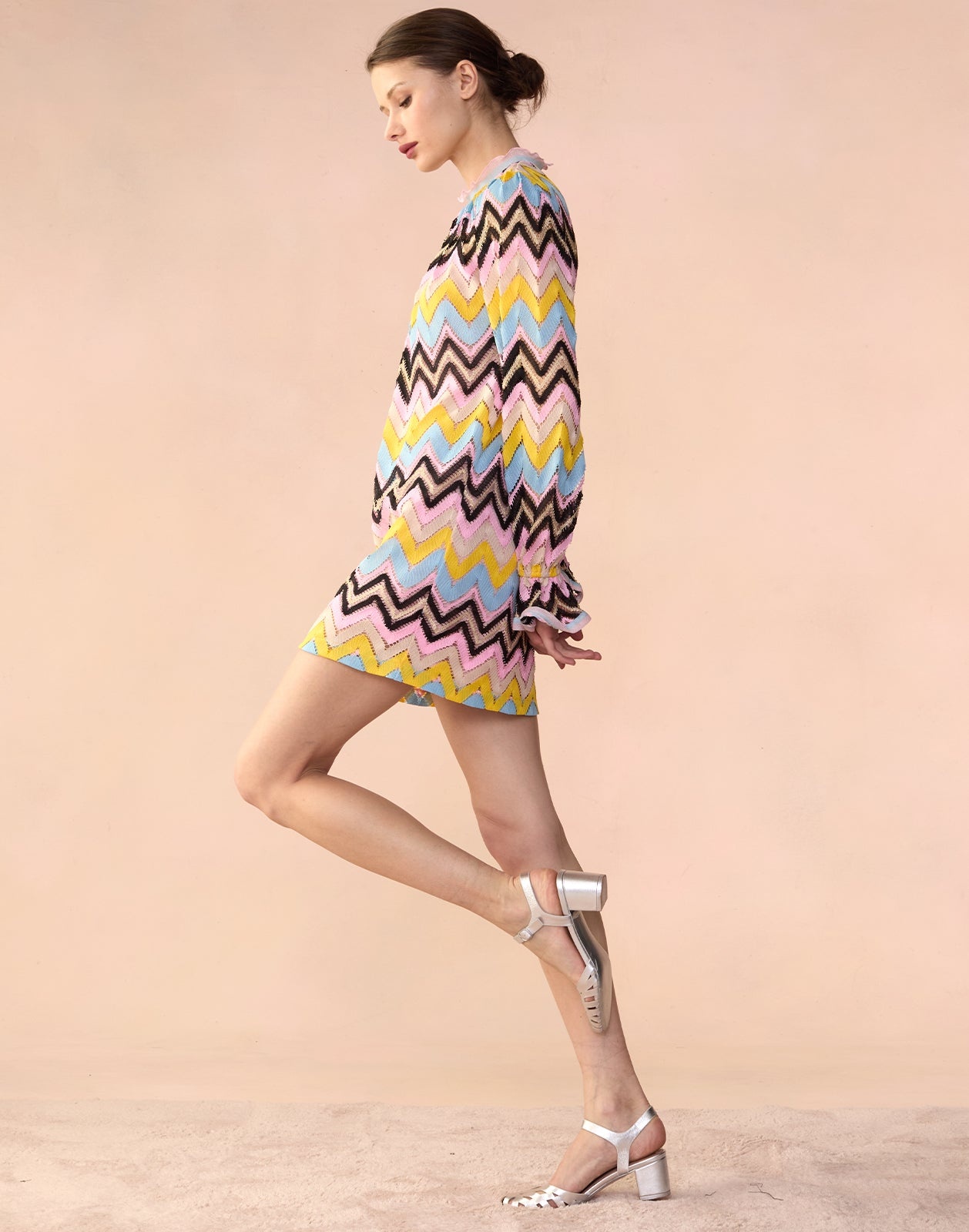 Zigzag Knit Shift Dress - 8
