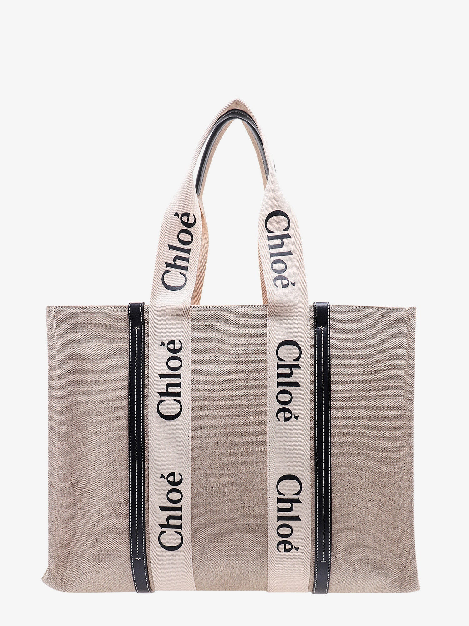 Chloe' Women Linen Shoulder Bag With Logo Print. This Bag Is Made With Lower Environmental Impact Ma - 1