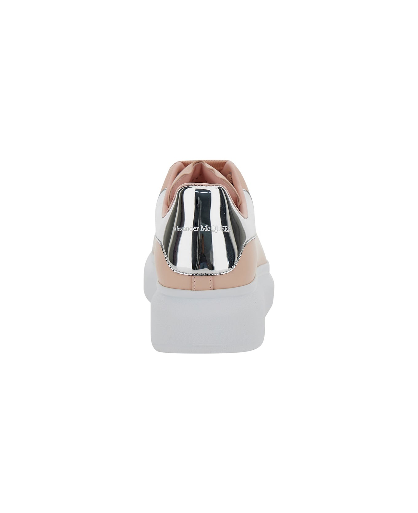 Low Top Sneakers With Oversized Platform And Metallic Heel Tab In Leather - 4