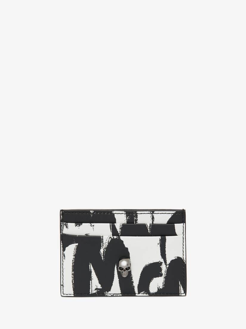 Mcqueen Graffiti Card Holder in Black/white - 1