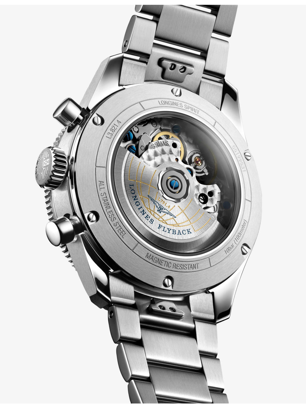 L3.821.4.93.6 Spirit Flyback Chronograph Stainless-Steel Automatic Watch - 3