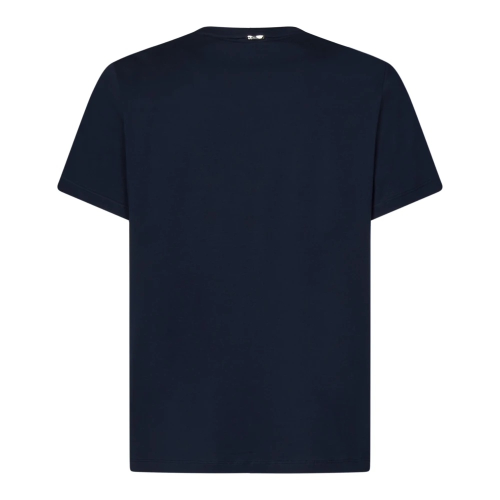 BLUE CREWNECK T-SHIRT WITH LOGO PLATE - 2