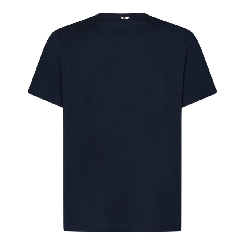 Herno BLUE CREWNECK T-SHIRT WITH LOGO PLATE outlook