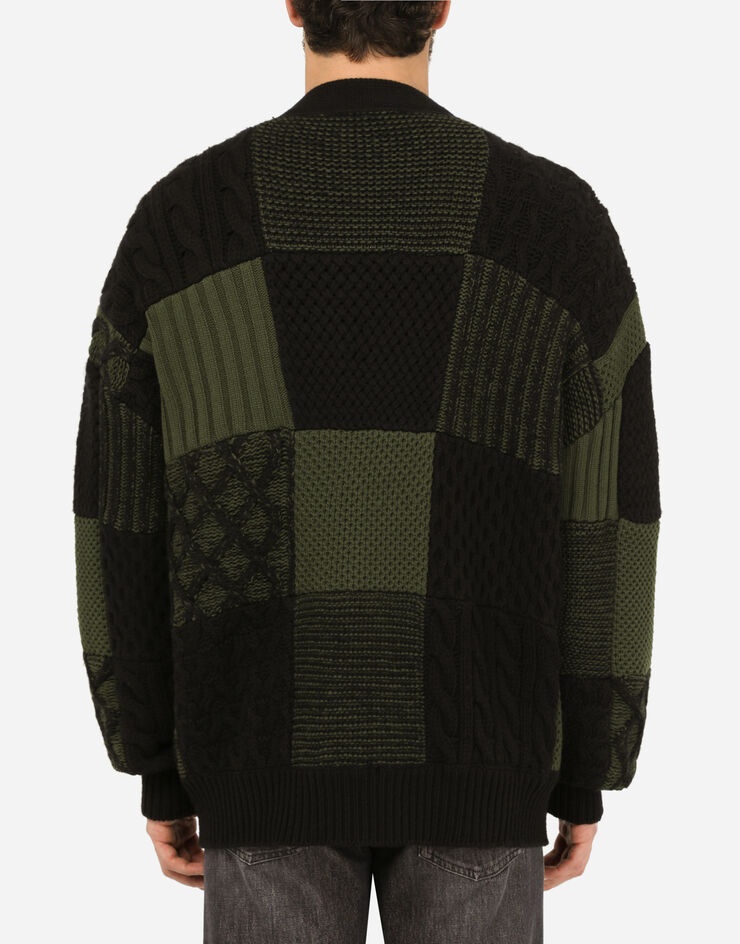 Wool patchwork cardigan - 3