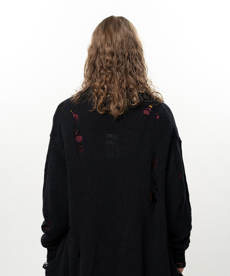 Damaged Low Gauge Long Cardigan 10