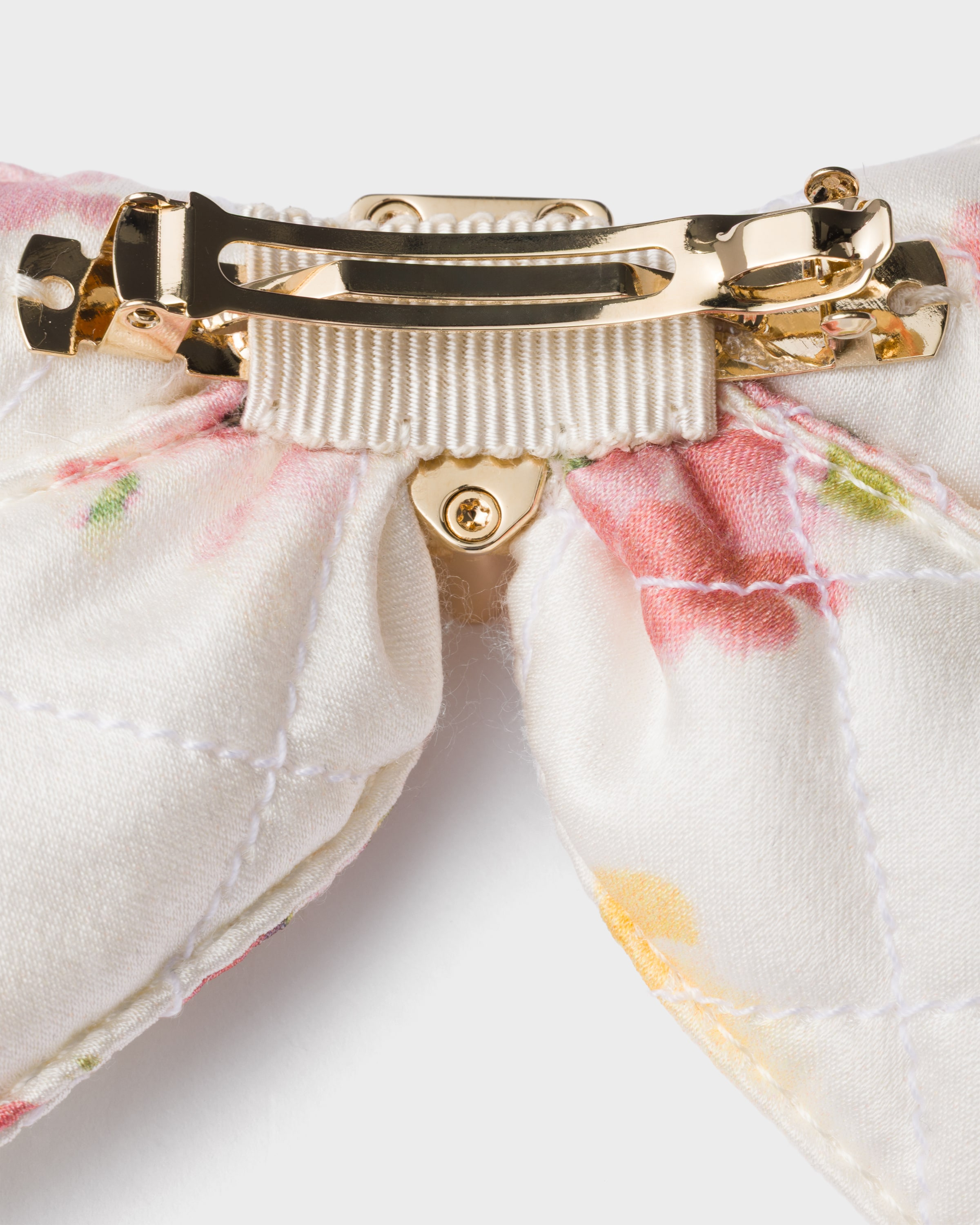 Floral-print satin hair clip - 3