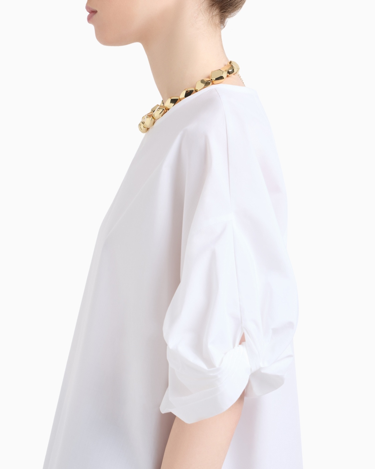 POPLIN BLOUSE WITH TWISTED SLEEVES - 5