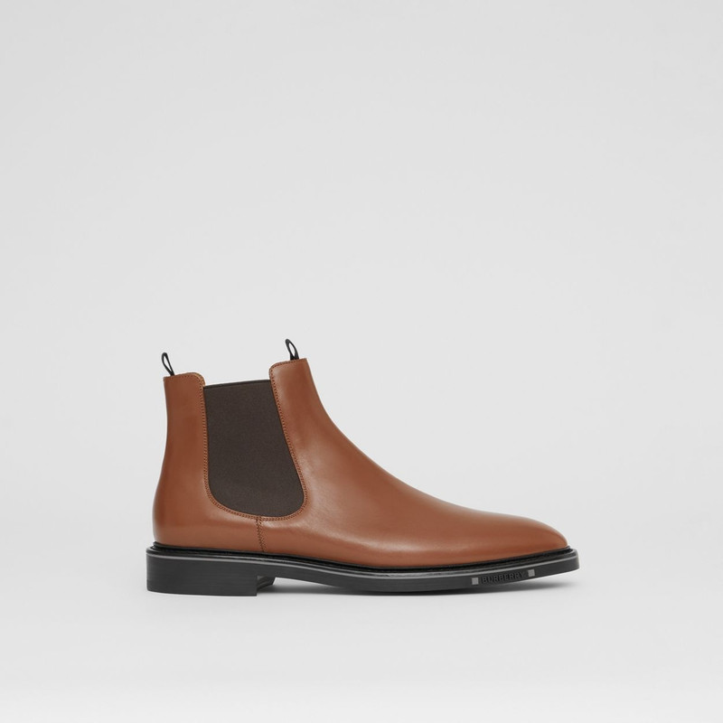 Logo Detail Leather Chelsea Boots 1