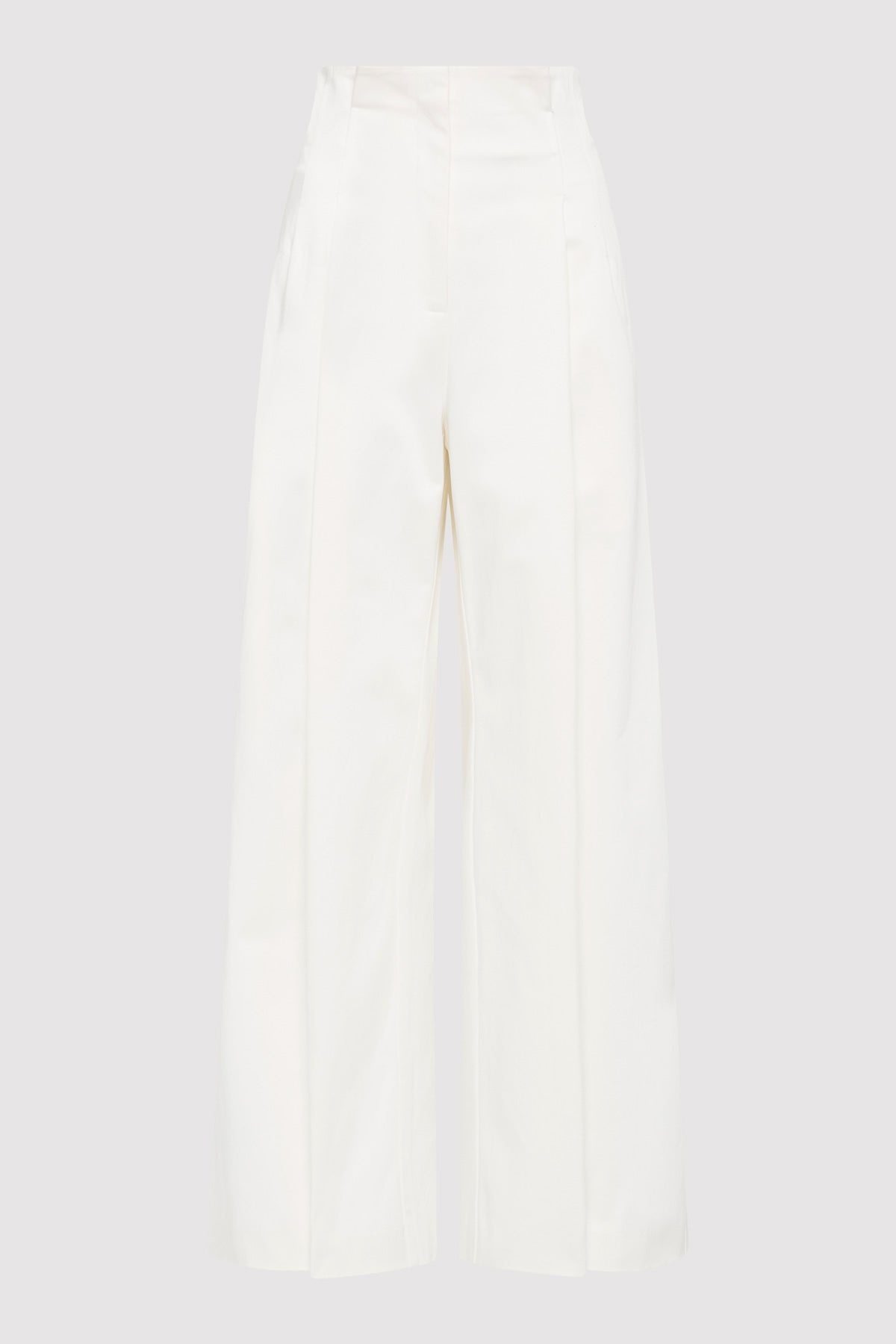 Cotton Paperbag Waist Trousers - Off White - 1
