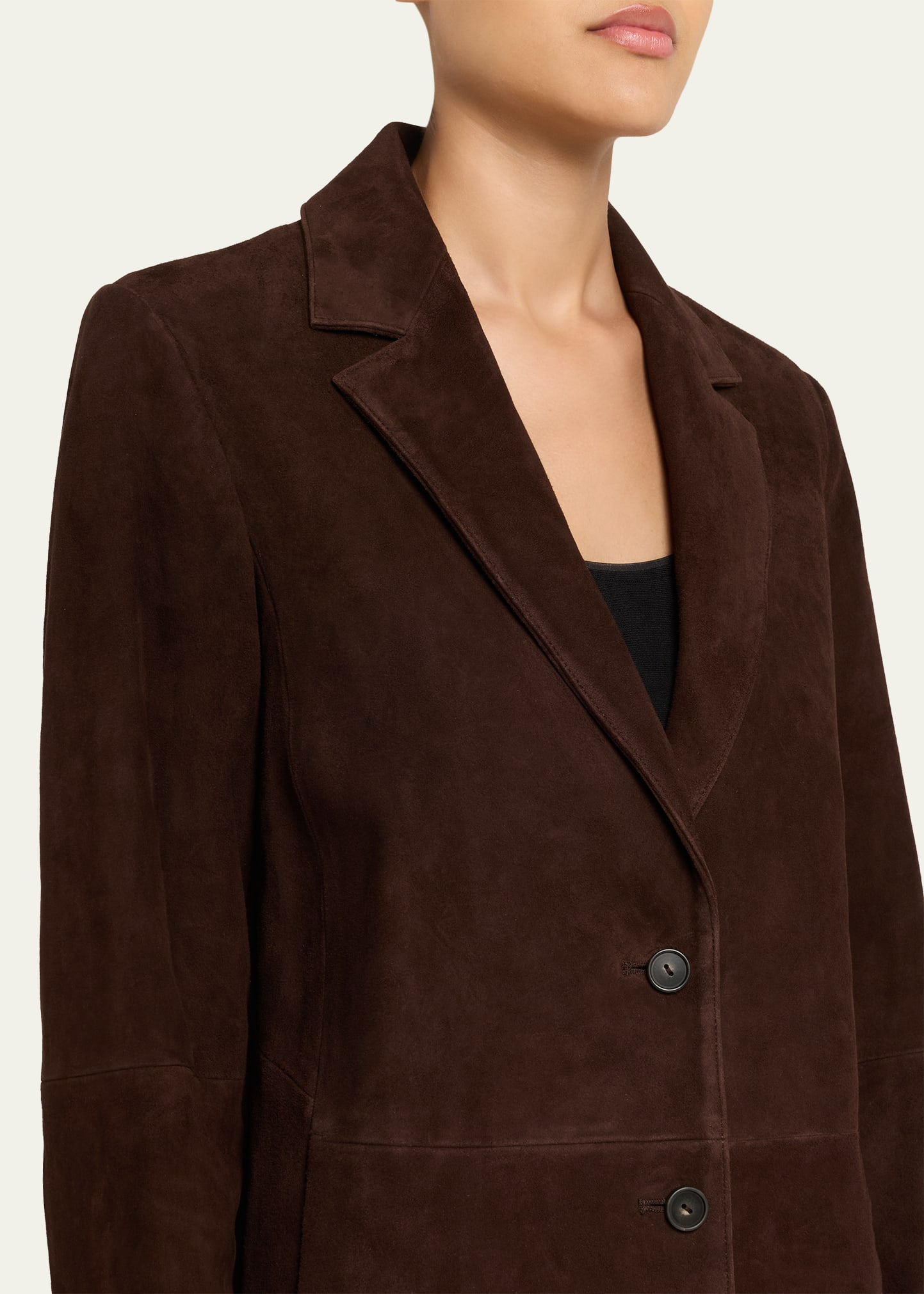 Single-Breasted Suede Blazer - 5