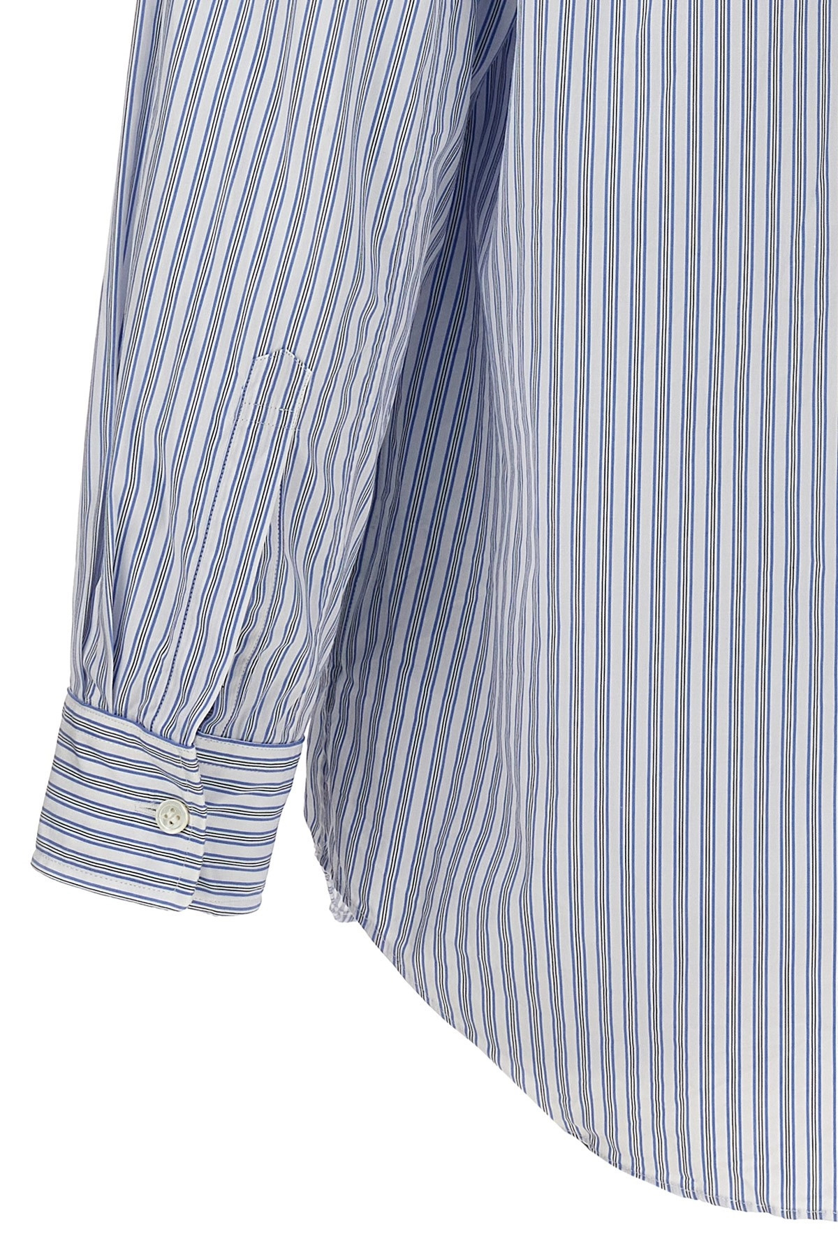 Logo patch striped shirt - 4