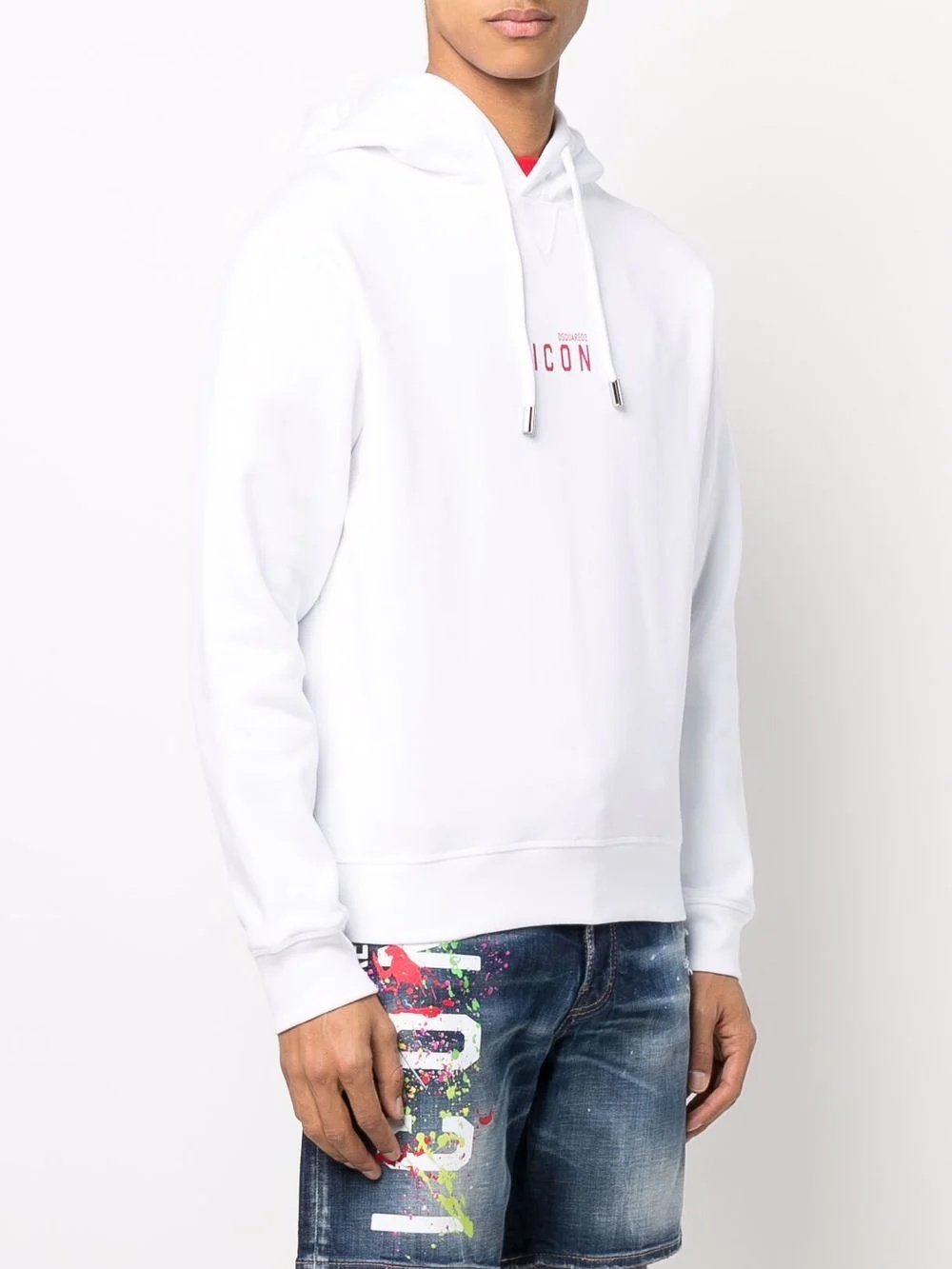 logo-print cotton hoodie - 3