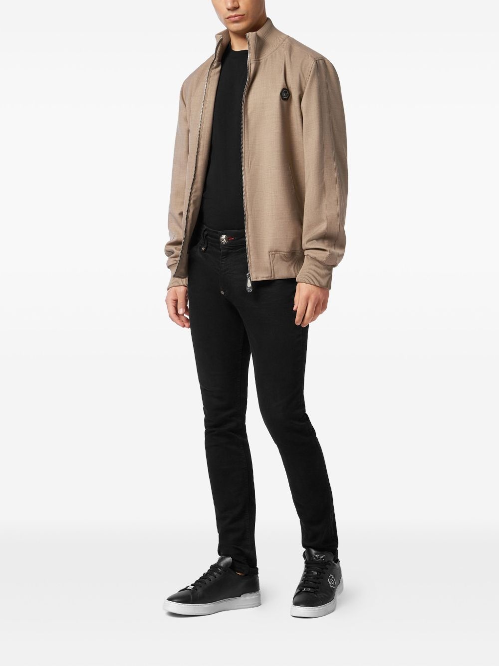 logo-patch jacket - 2