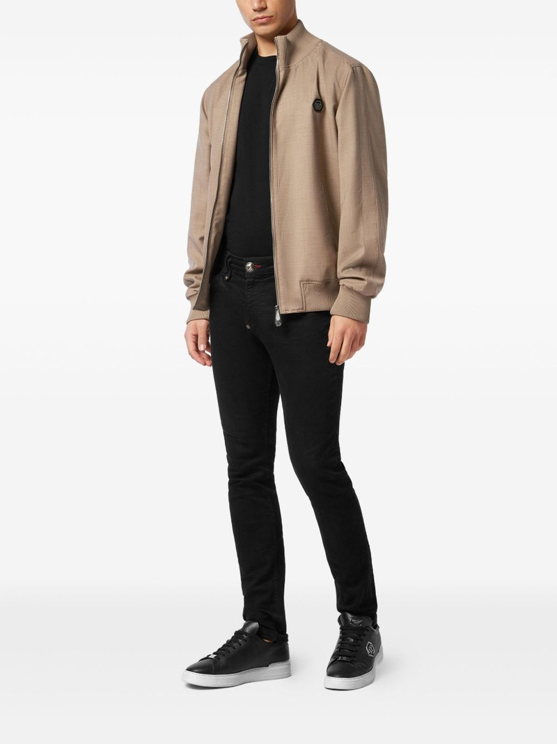 PHILIPP PLEIN logo-patch jacket outlook