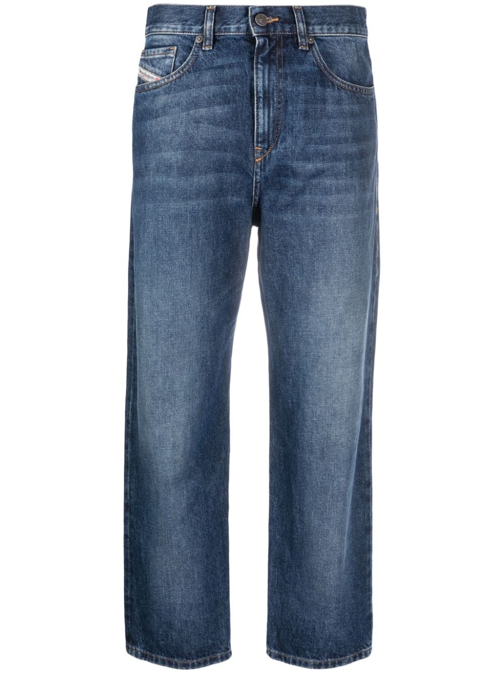 stonewashed straight-leg jeans - 1