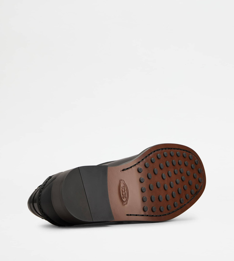 BOAT SHOES IN LEATHER - BLACK 4