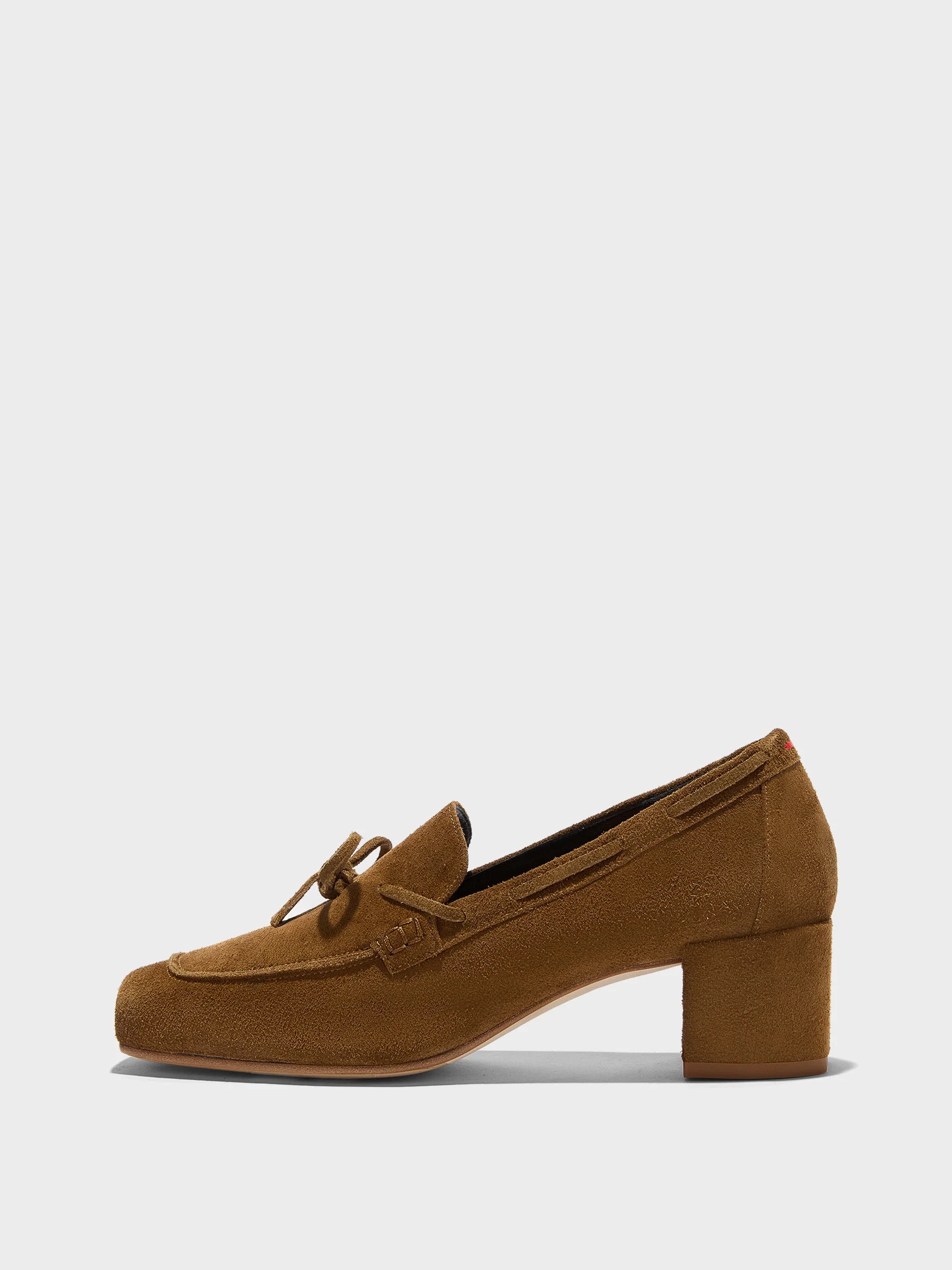Grenn Suede Heeled Loafers - 1