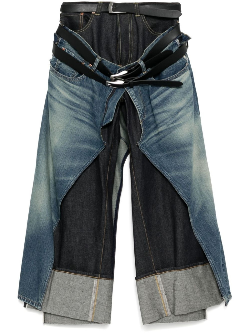 x Levi's multi-belt panelled jeans 1