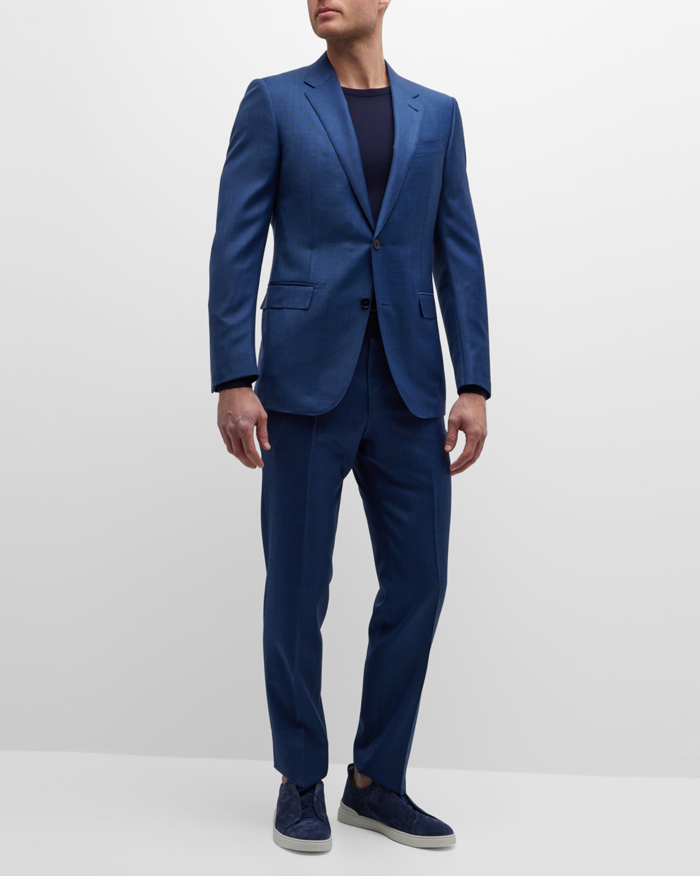Men's Solid Wool Classic-Fit Suit - 1