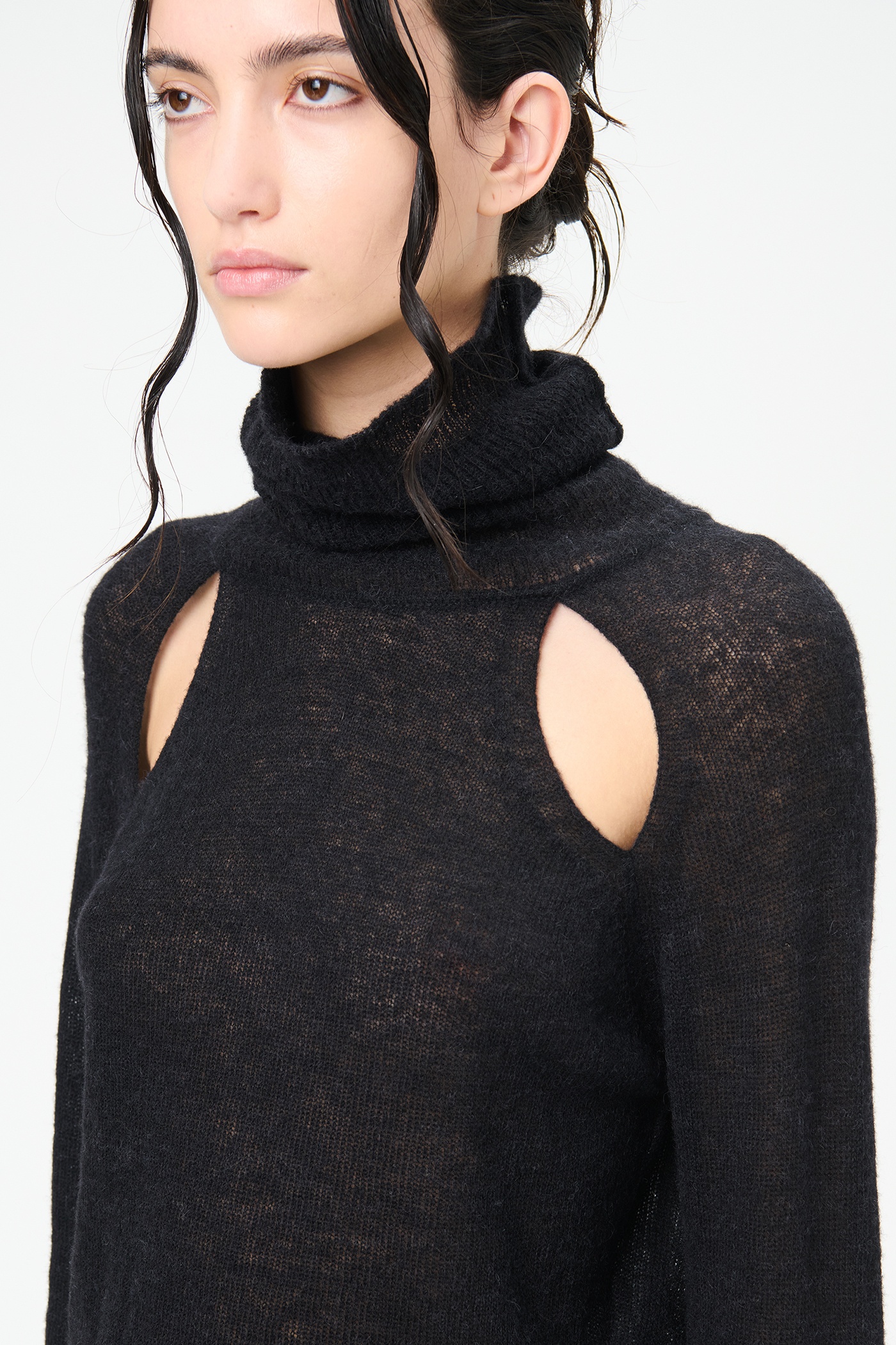 Slice Turtleneck Black Alpaca - 3