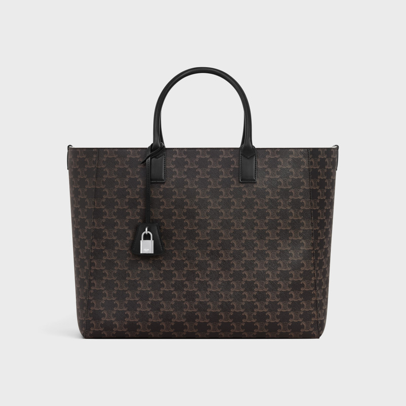 Large cabas in Triomphe canvas and calfskin 1