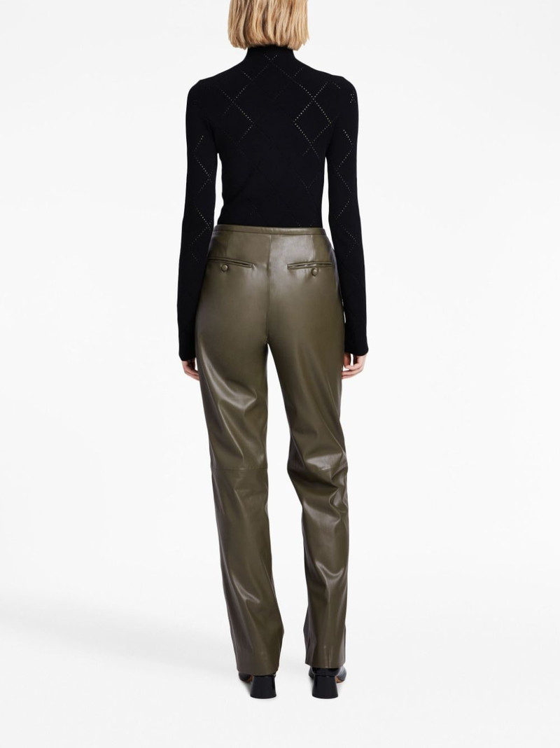 faux-leather straight-leg trousers 4