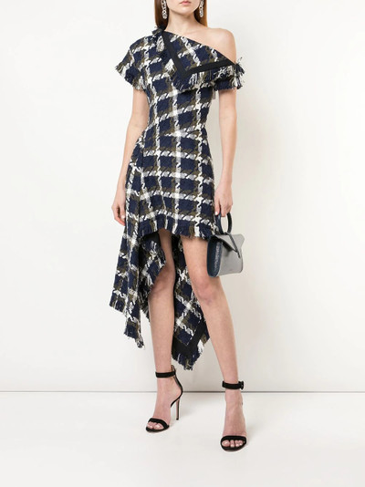 Monse flap shoulder asymmetrical tweed dress outlook