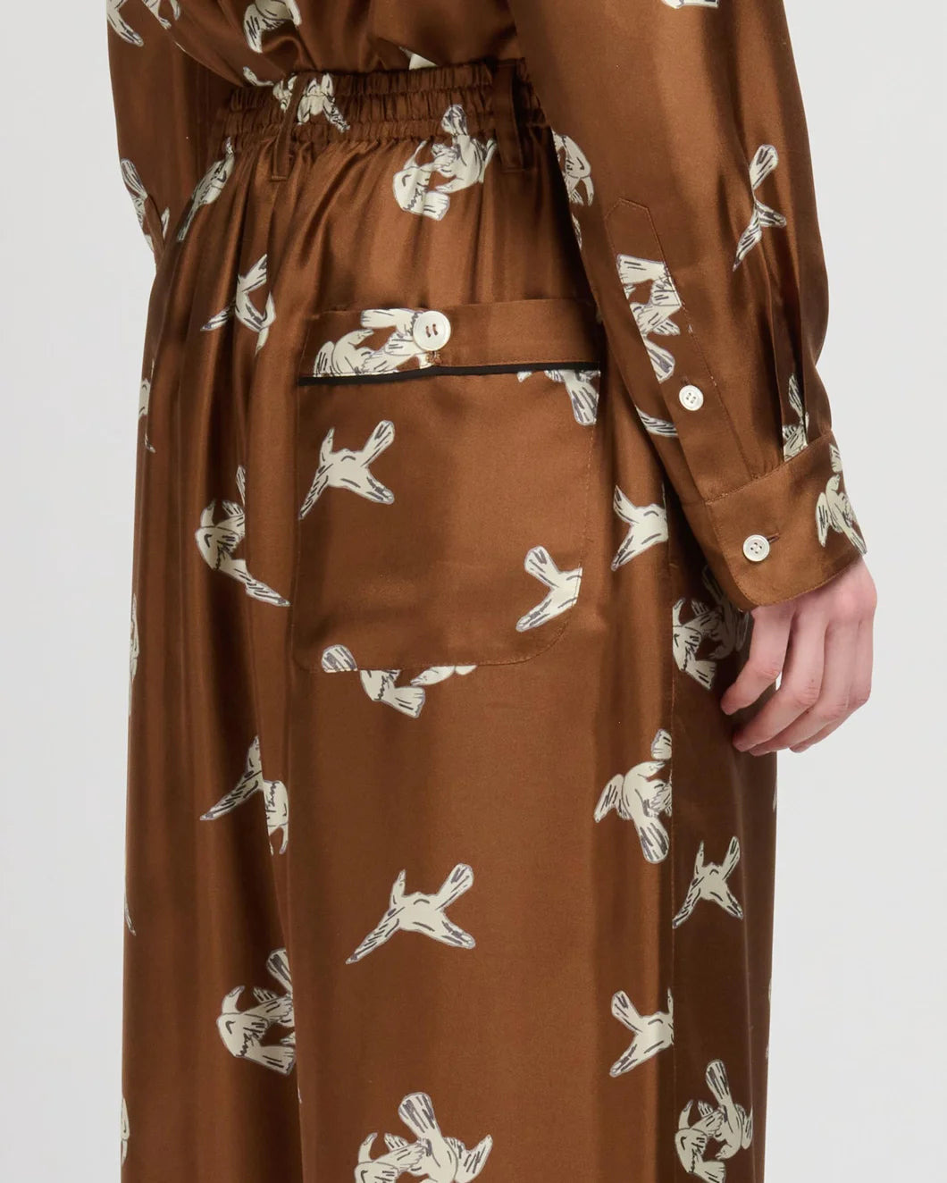 RAVEN-PRINT WIDE LEG TROUSERS - 6