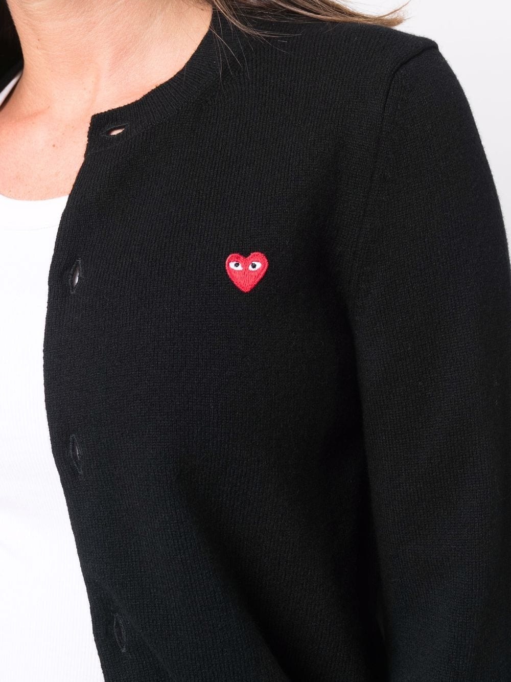 logo-patch fine-knit cardigan - 5