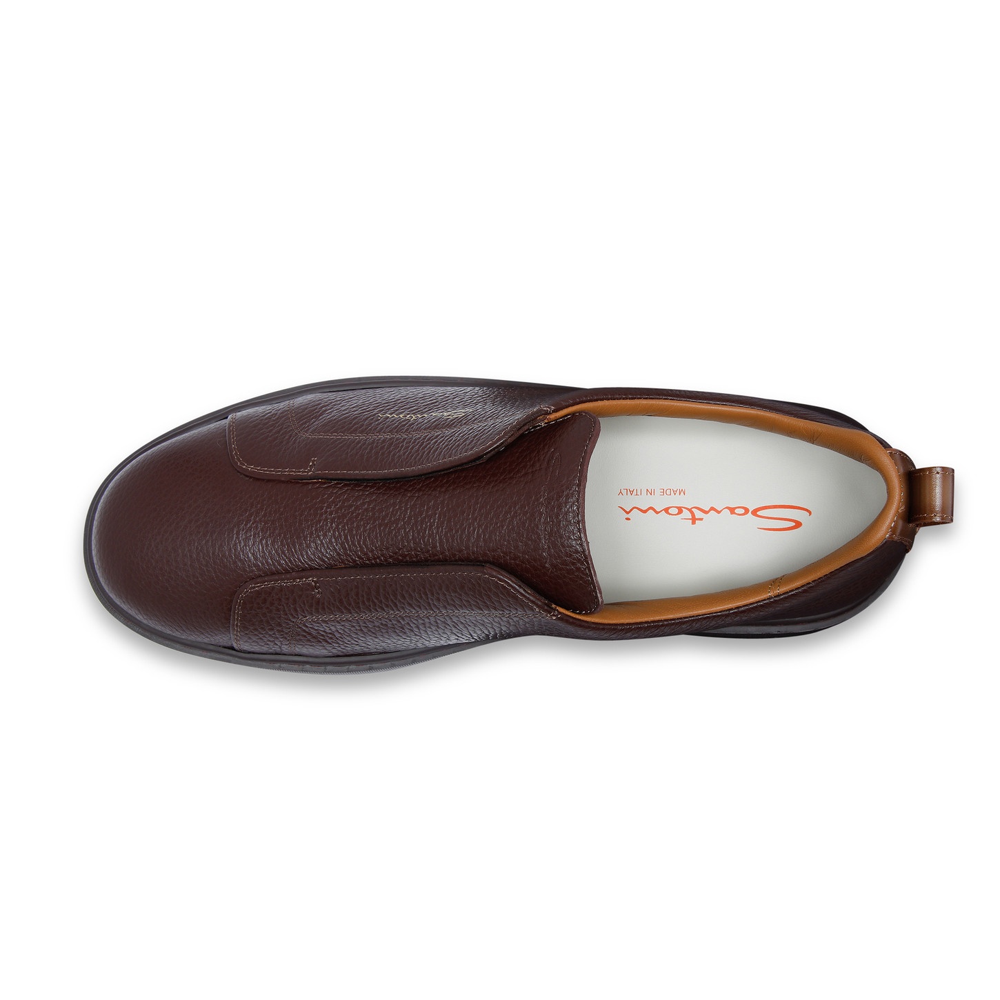 Men's burgundy tumbled leather slip-on sneaker - 4