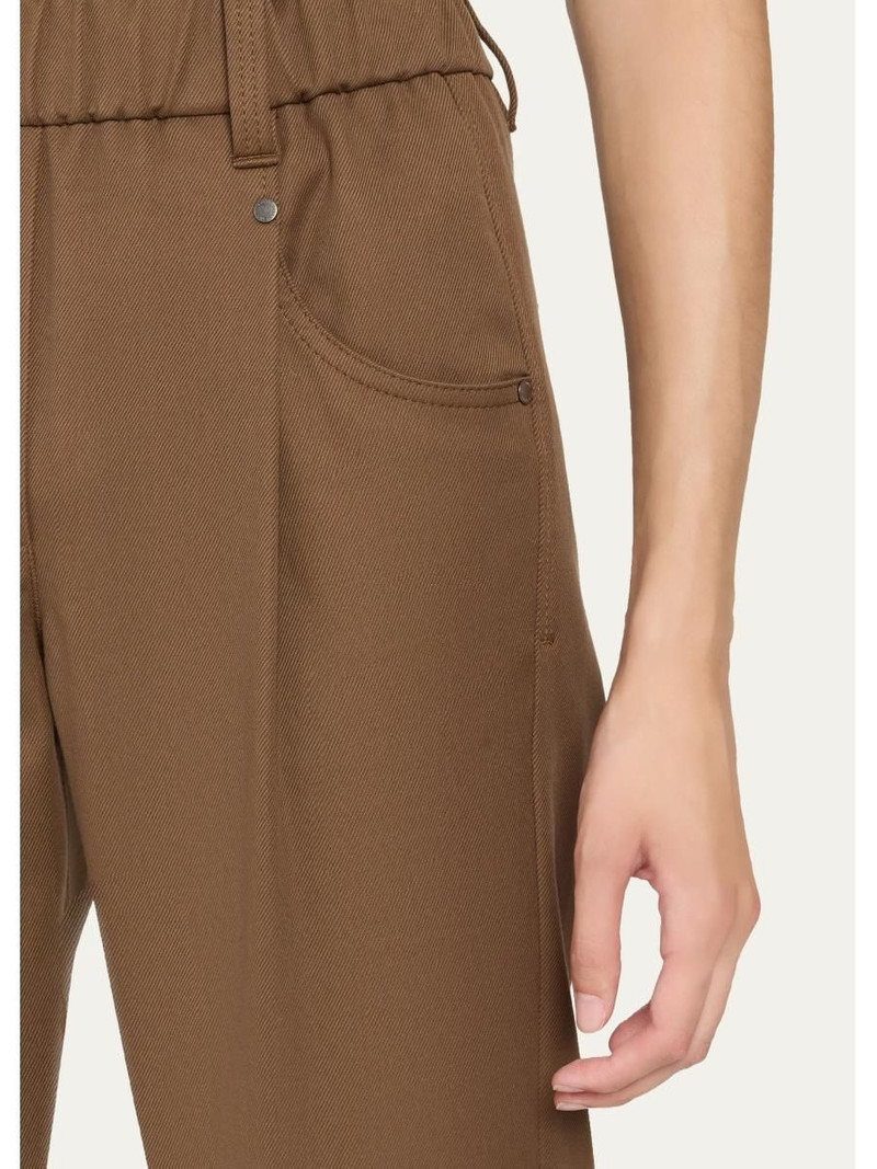 Cotton Straight-Leg Ankle Pull-On Pants 5
