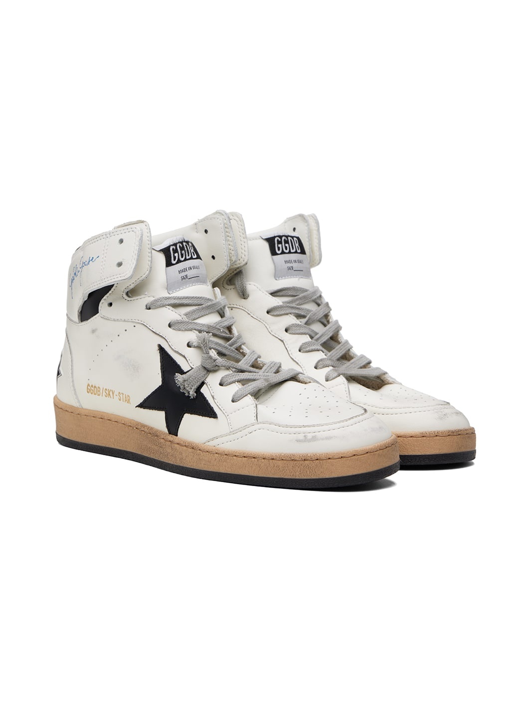 White & Black Sky-Star Sneakers - 4