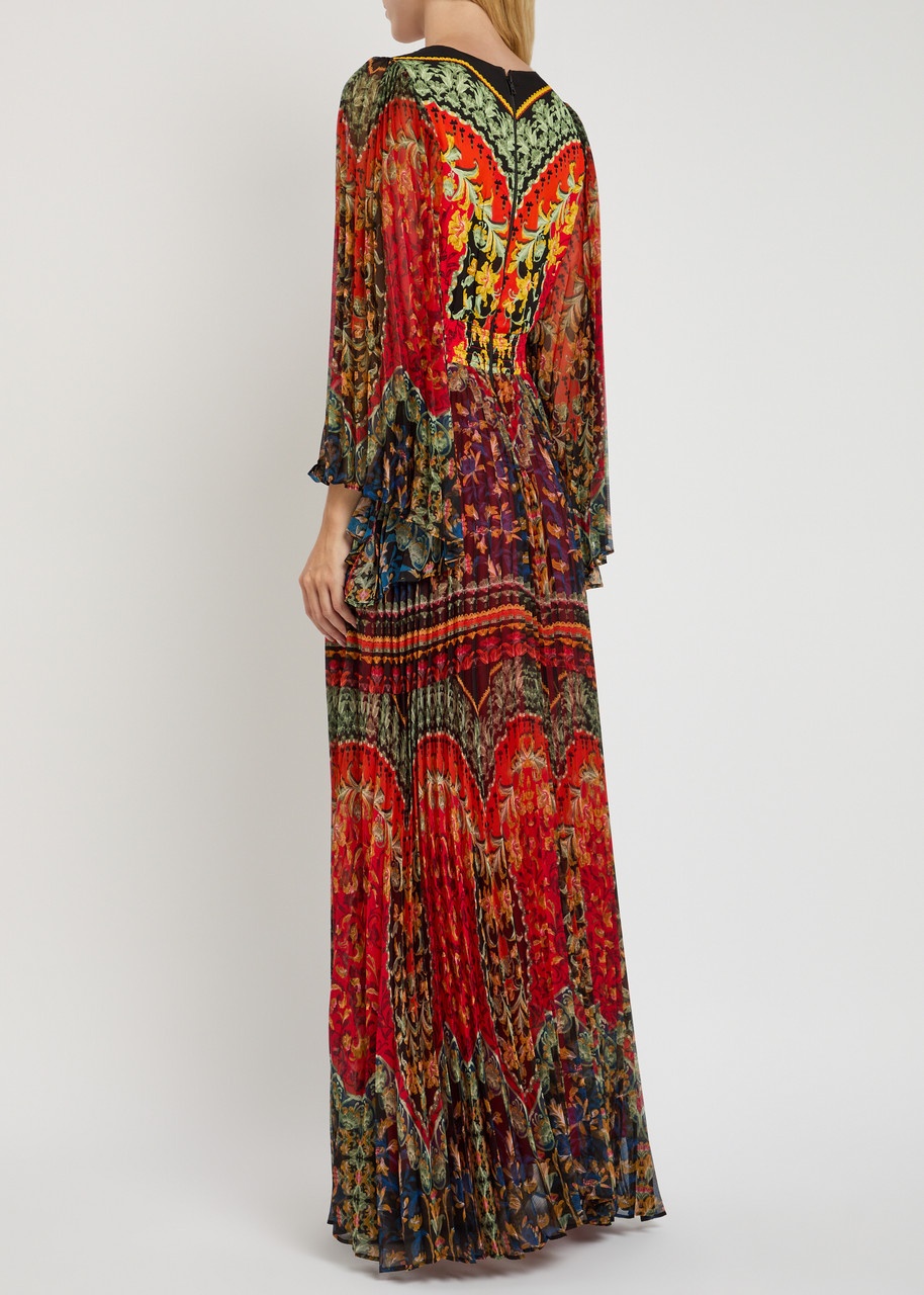Alice + Olivia Bennett Floral-print Pleated Chiffon Maxi Dress - 3