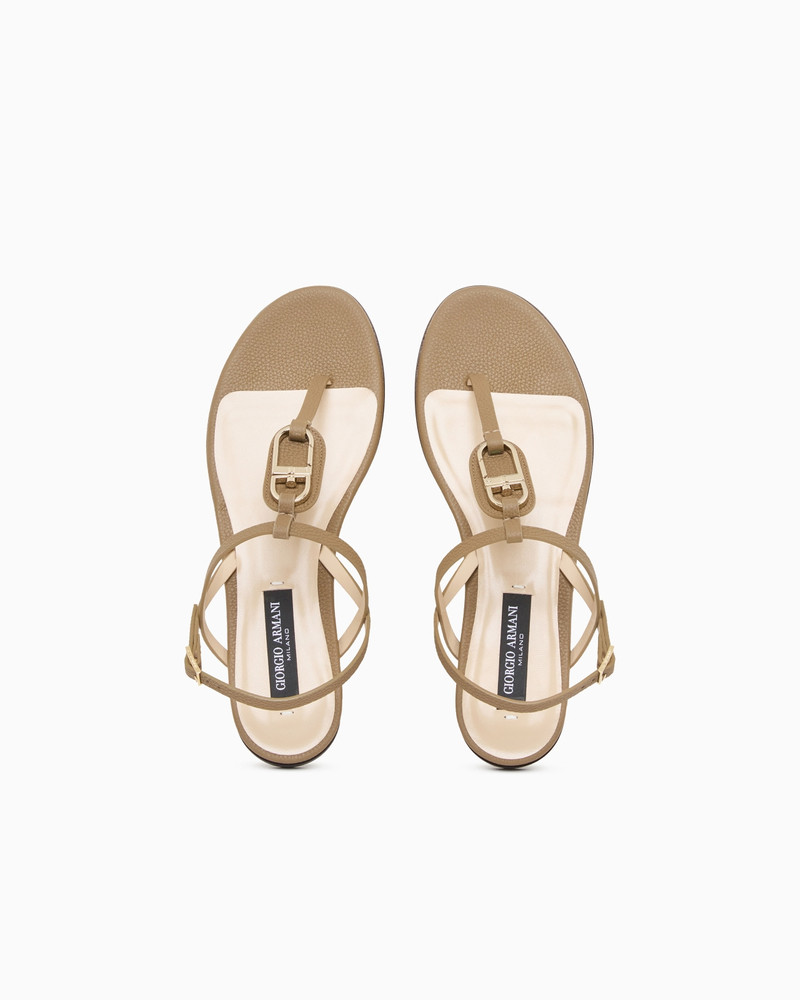 LEATHER FLAT THONG SANDALS 3