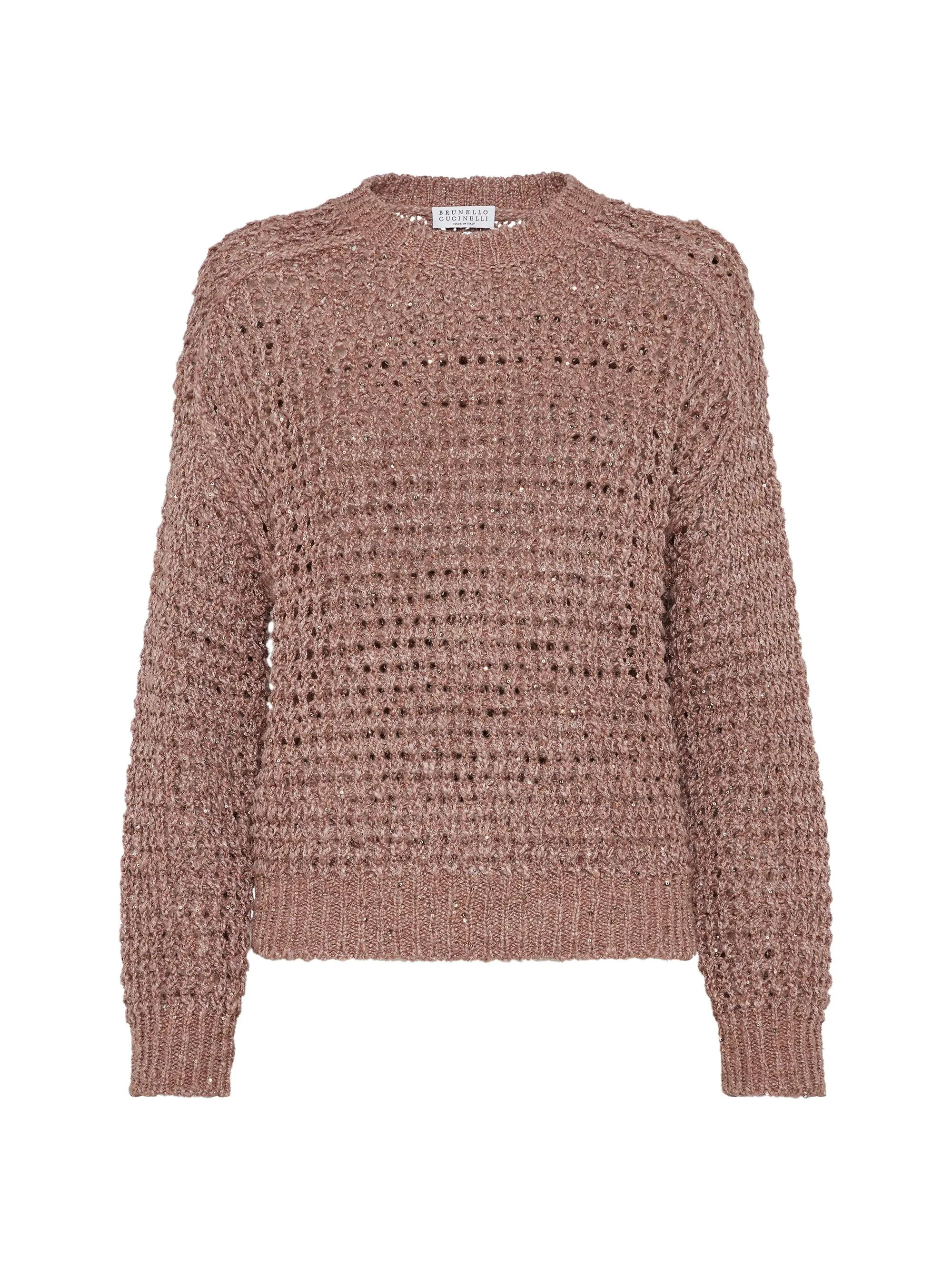 Women's Silk and Linen Sweater - Pink - 1