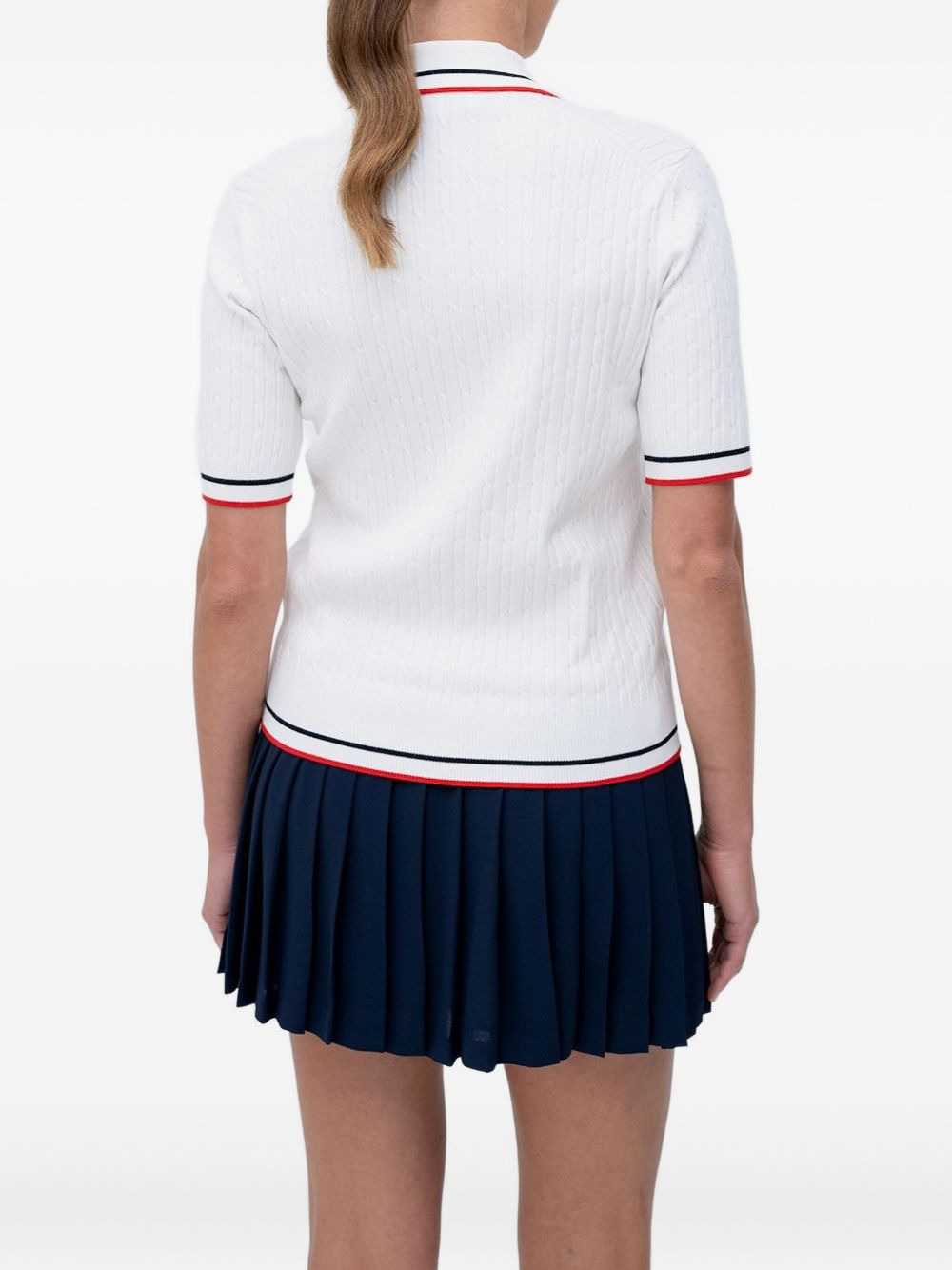 cable-knit polo top - 2