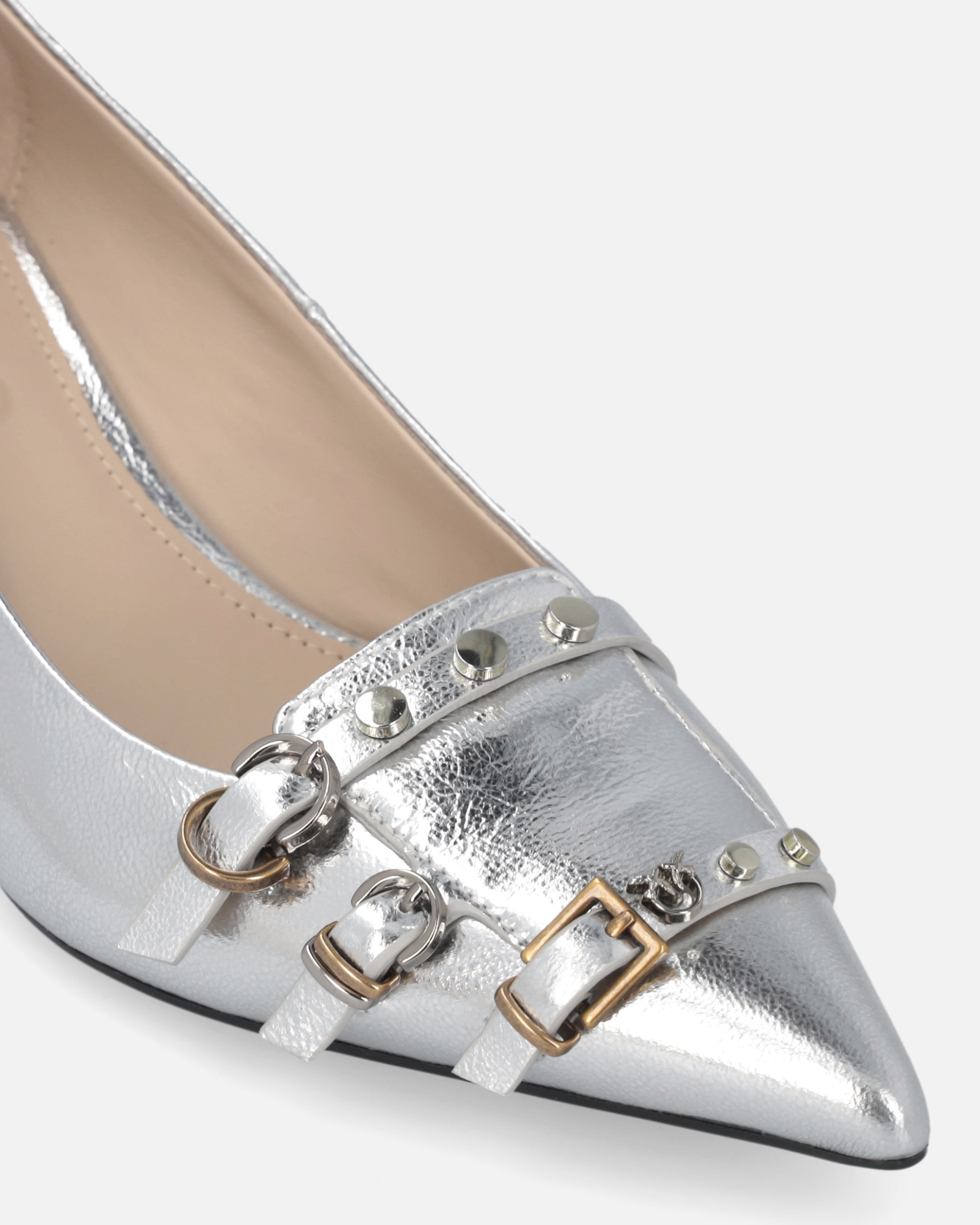 POINTED TOE PUMPS IN LAMINATED NAPPA LEATHER - 4