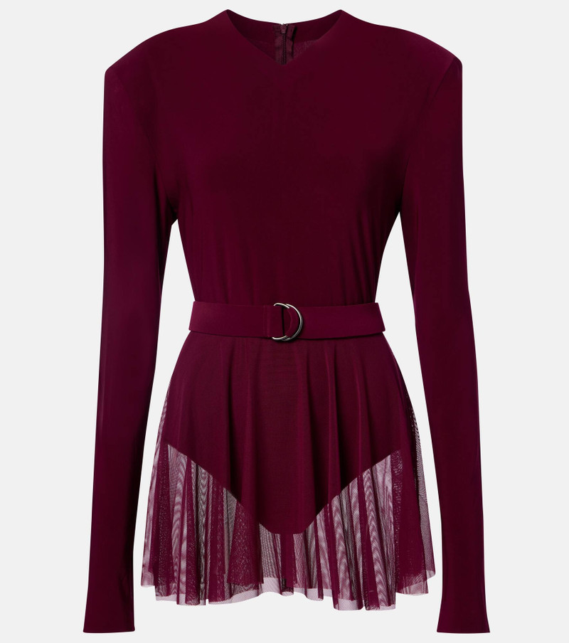 Belted semi-sheer bodysuit 1