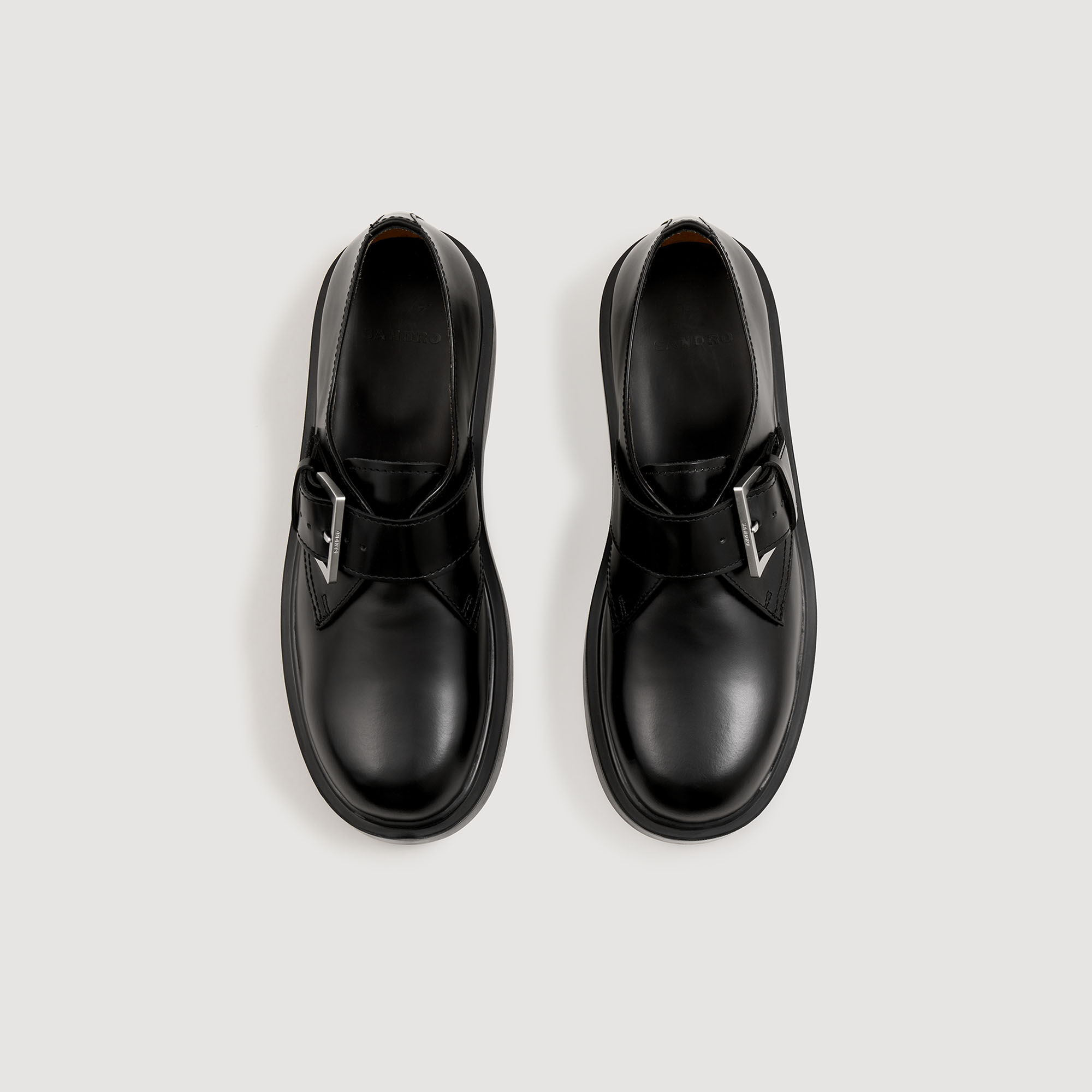 GLAZED LEATHER DERBIES - 3