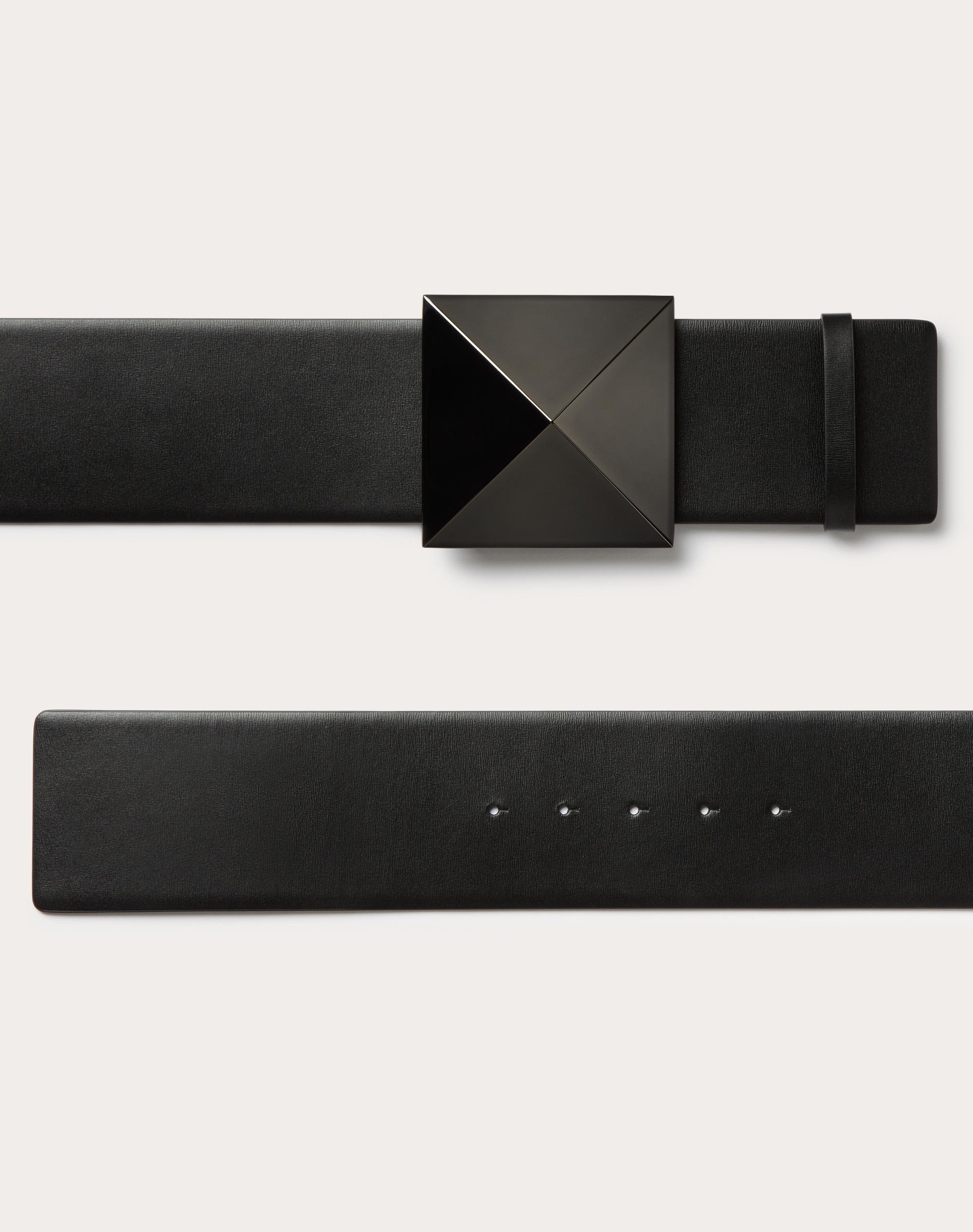 ONE STUD SHINY CALFSKIN BELT 70MM - 3