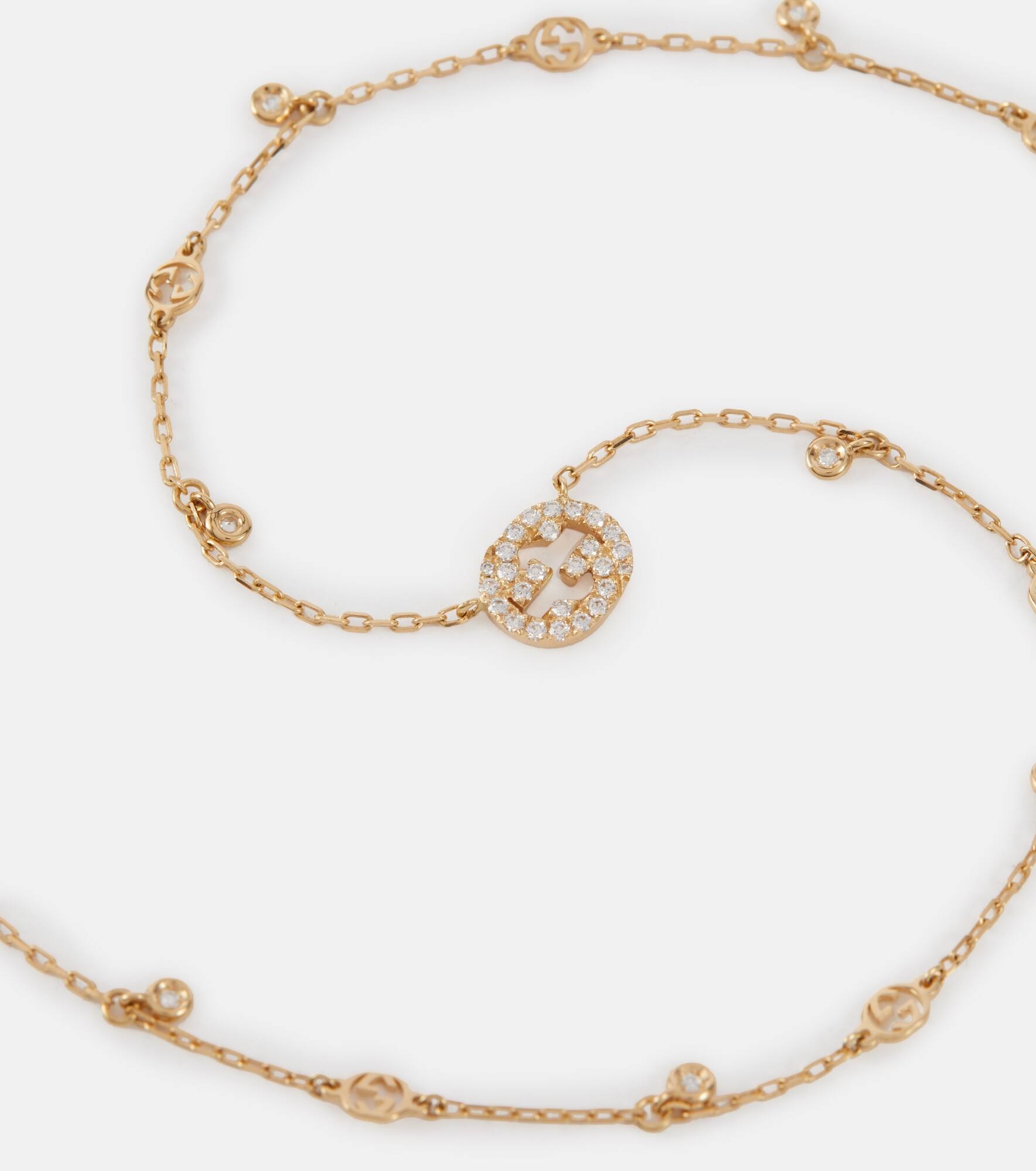 Interlocking G 18kt gold necklace with diamonds - 4