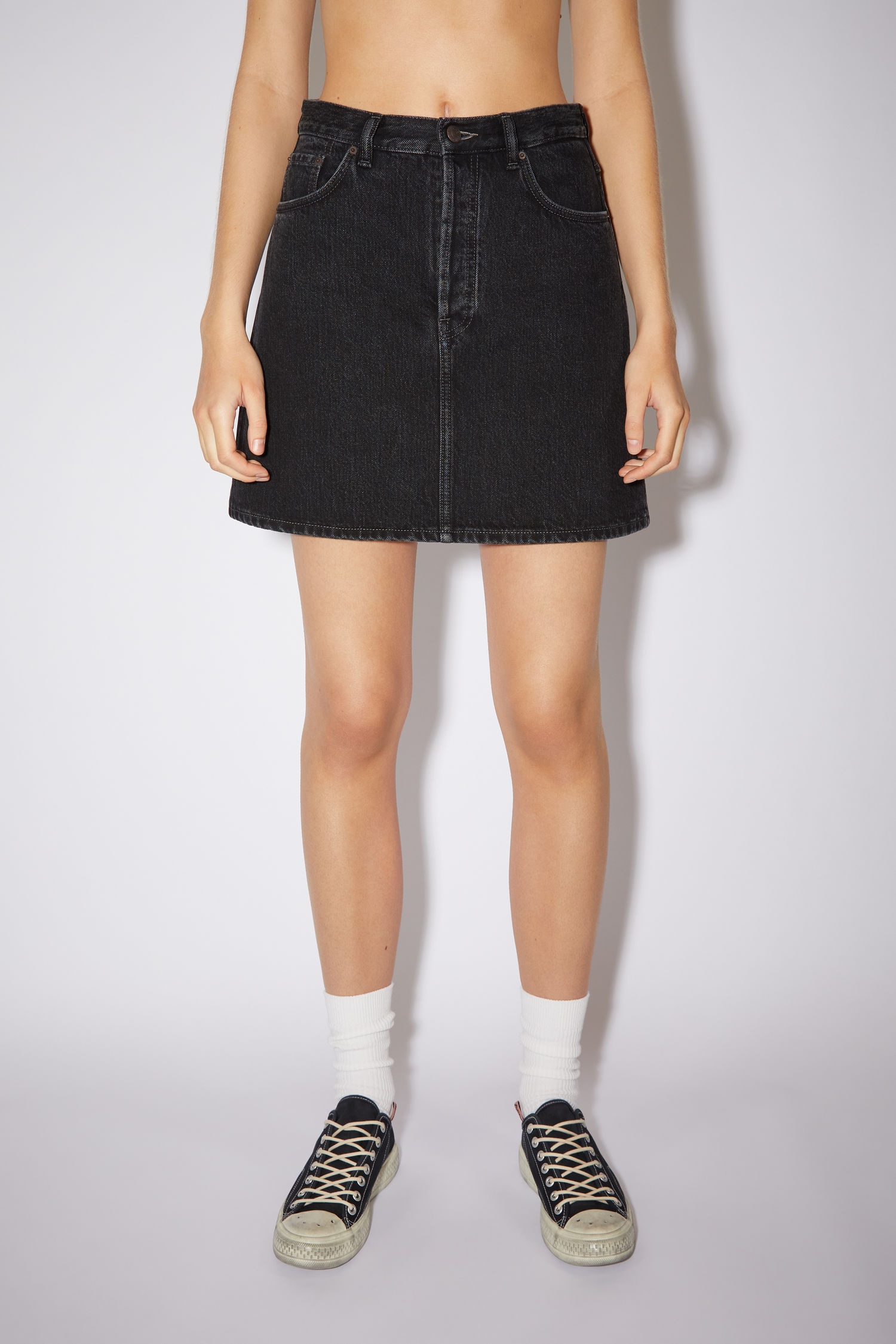 Denim mini skirt - Black - 2