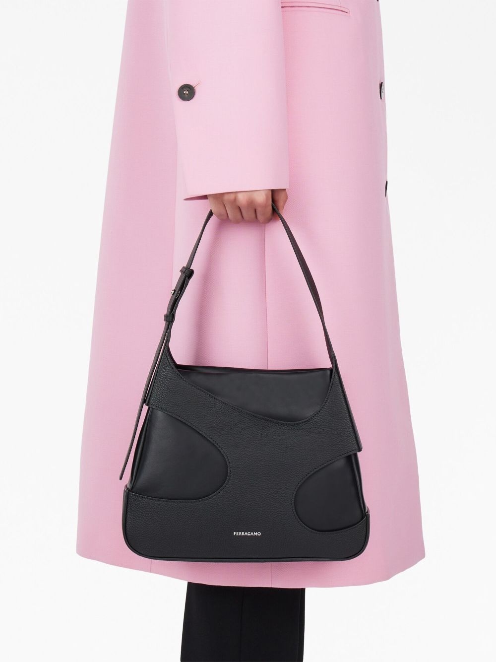 logo-print cut-out detailing shoulder bag - 2